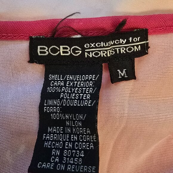 BCBG for Nordstrom Pink Sheer Overlay Floral Dress M - Picture 5 of 5